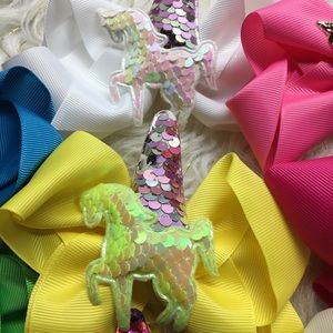 Unicorn hair bows